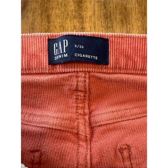Gap Denim Womens Size 8/29 Cigarette High Rise Corduroy Pants Salmon Red - Picture 3 of 8